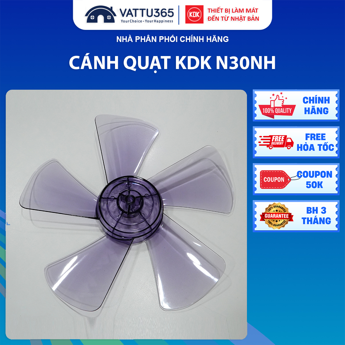 Cánh quạt N30NH 5 cánh, đường kính 30cm | Chính hãng, sản xuất tại Malaysia