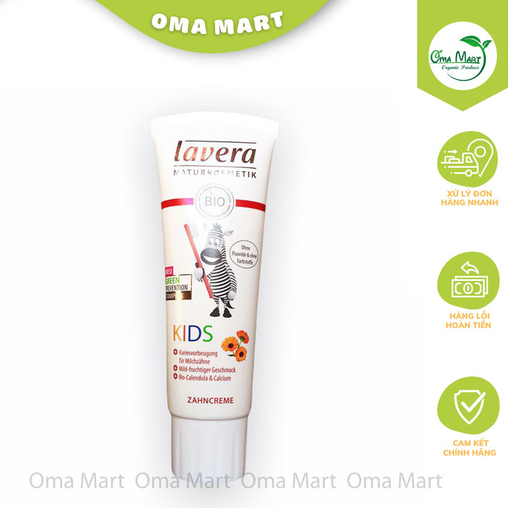 Kem đánh răng trẻ em bổ sung canxi hữu cơ Lavera 75ml