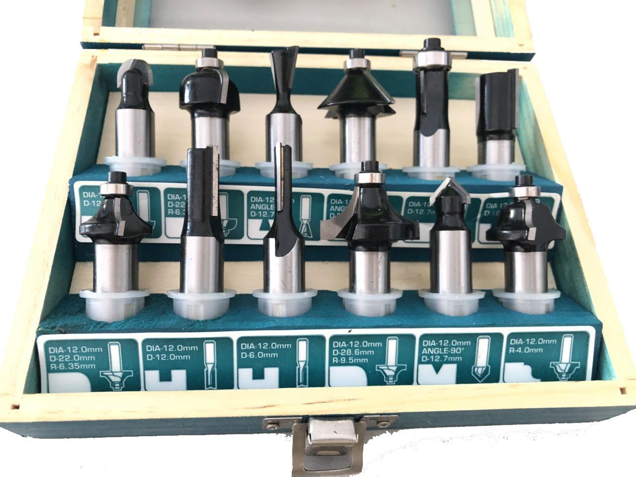1/4inch bộ mũi phay gỗ 12 chi tiết total tacsr0104121