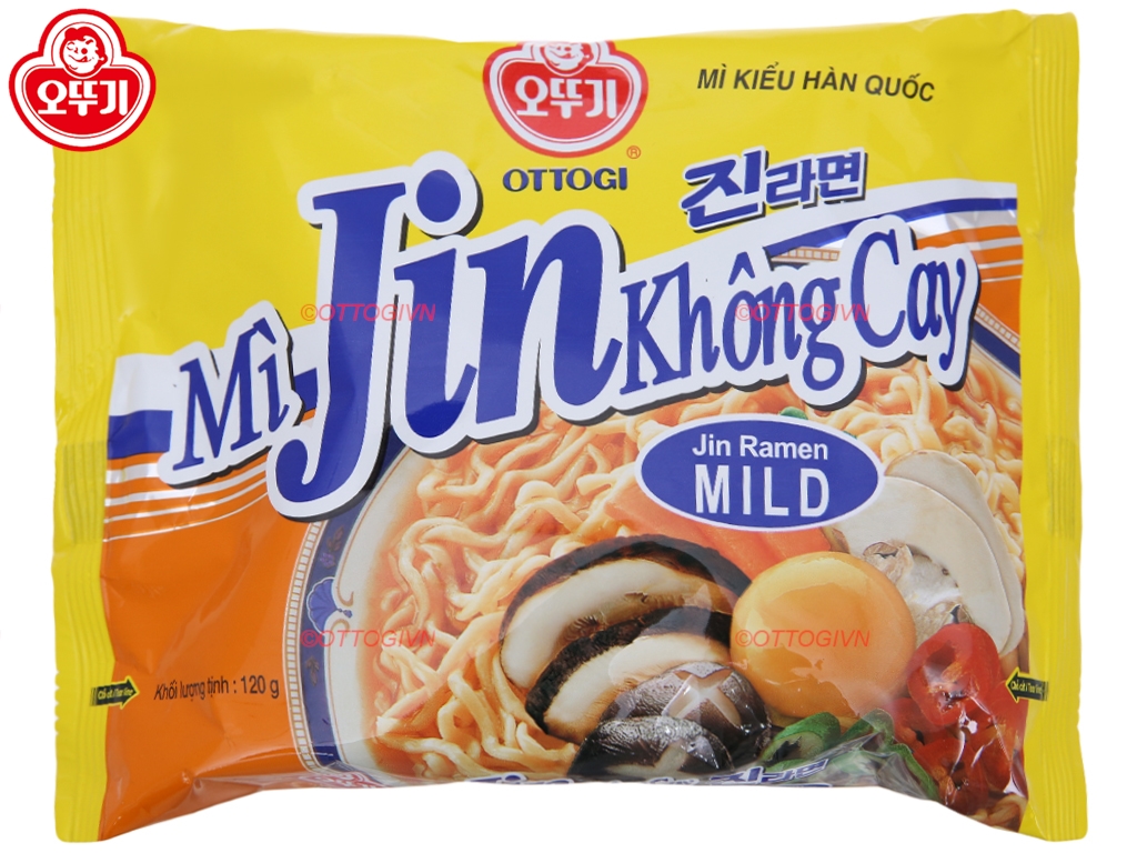 Combo 3 gói mì jin không cay ottogi 120g