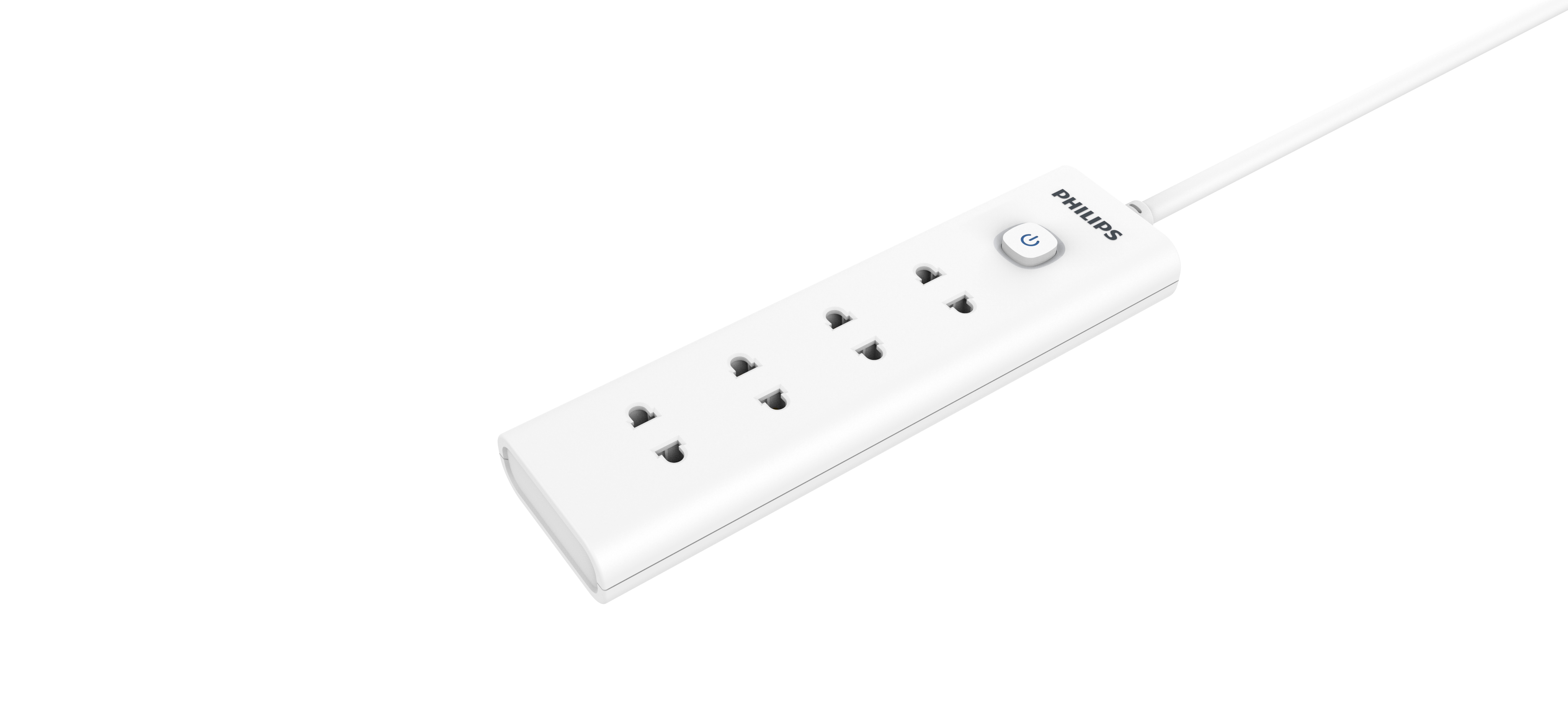Ổ cắm điện philips 4 ổ cắm 2 chân công tắc chung dây 3m chp2140wb