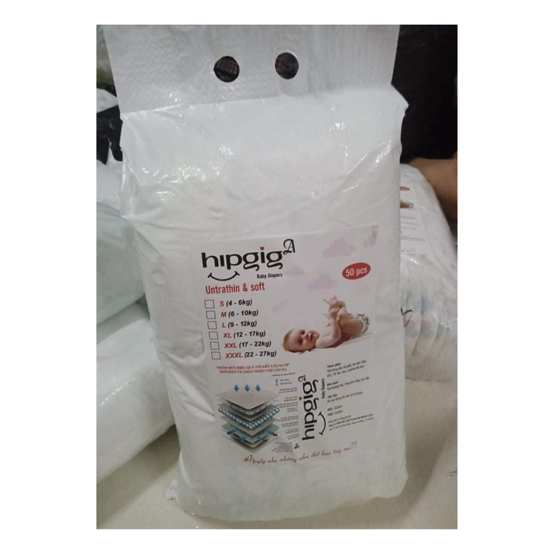 Bỉm Hipgig A xuất Nhật đủ 100 miếng