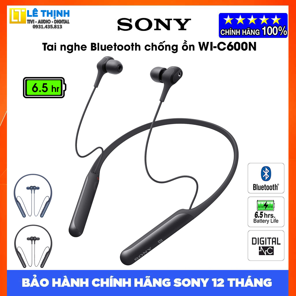 Tai nghe không dây chống ồn cao cấp SonyWI-C600N - Hàng chính hãng - Bảo hành chính hãng Sony 12 tháng toàn quốc