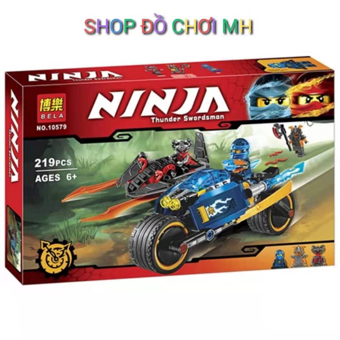 Đồ chơi xếp hình lắp ráp bela ninja 10579- chiến xa tia chớp của Jay rượt đuối nhau
