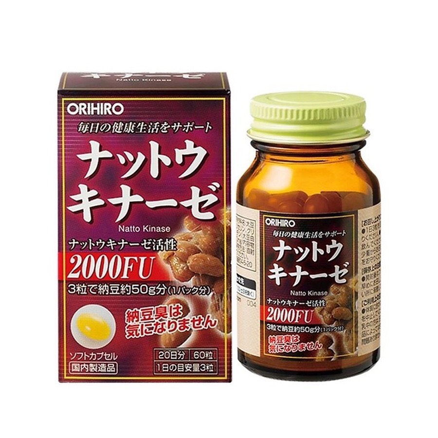 Viên uống Nattokinase 2000FU Orihiro chống đột quỵ Nhật Bản