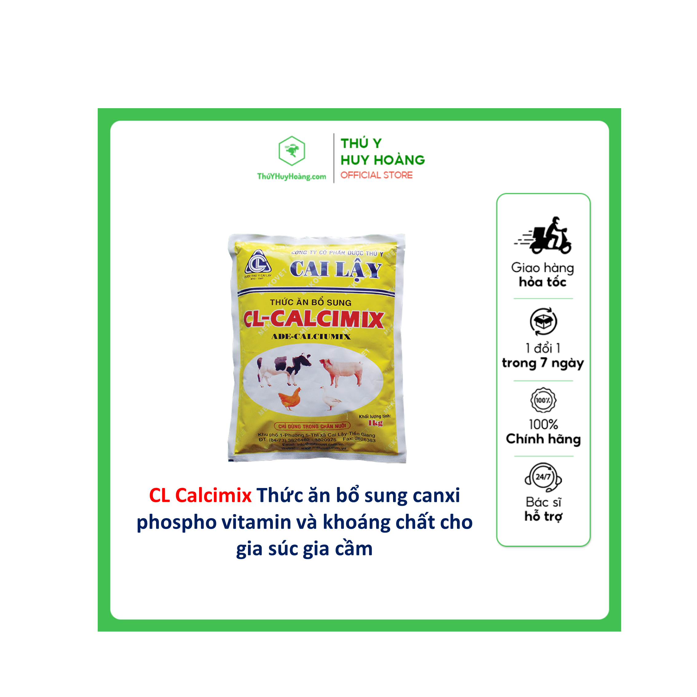 CL CALCIMIX 1KG ADE CALCIUM thức ăn bổ sung vitamin khoáng còi cọc chậm lớn kém sữa bại liệt trước và sau sinh trên gia súc