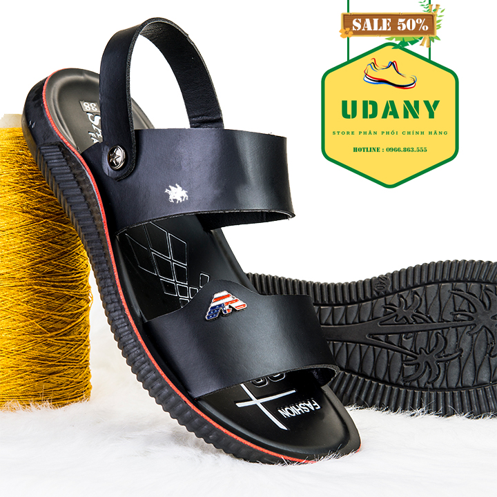 [ Sale 50% ]  Dép Da Nam Thời Trang Đế Cao Su Đúc Nguyên Khối Cao Cấp,Mẫu Dép Hot Nhất Năm 2021 - UDANY SHOP 666