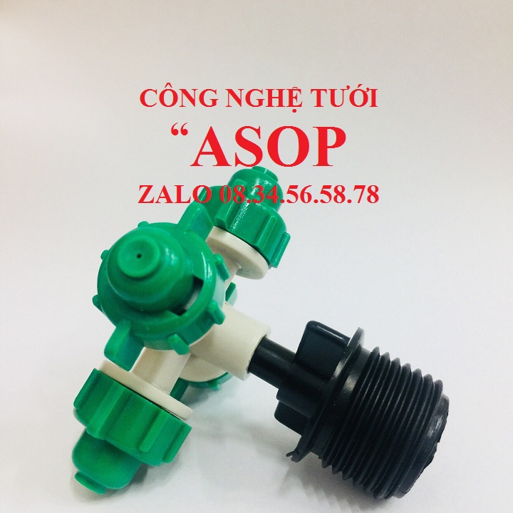 10 BÉC PHUN SƯƠNG 4 HƯỚNG NỐI ỐNG PVC CHÂN REN 21MM