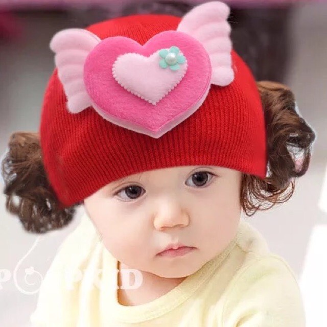 Mũ Len Tóc Giả Cho Bé, Mũ Len Mùa Đông Cho Bé