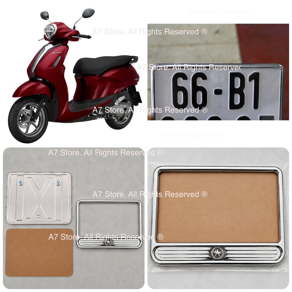 Bộ Khung Biển Số Xe Scoopy Inox 201 LOẠI ĐẶC BIỆT D50661- D106