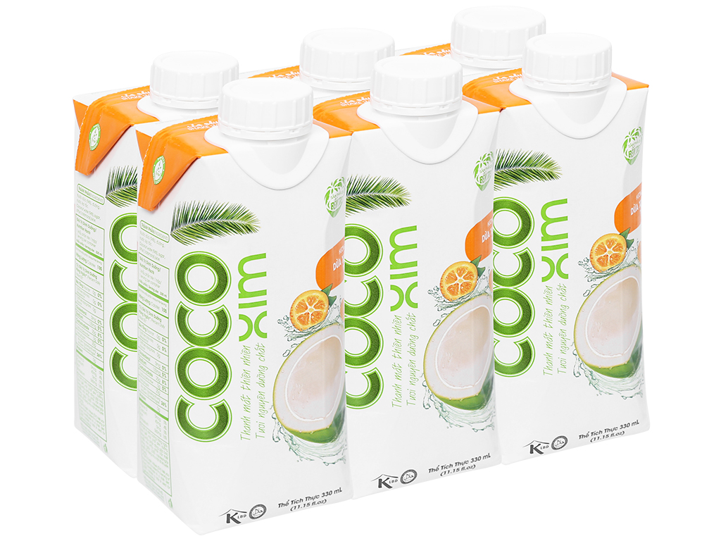 Thùng 12 hộp Nước Dừa xiêm tắc Cocoxim   hộp 330ml