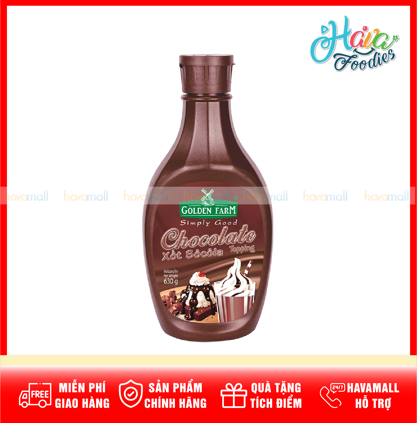 HOÀN TIỀN MAX Sốt Socola Golden Farm 630g Chocolate Sauce
