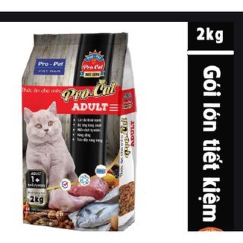 Thức ăn hạt cho mèo pro cat 2kg
