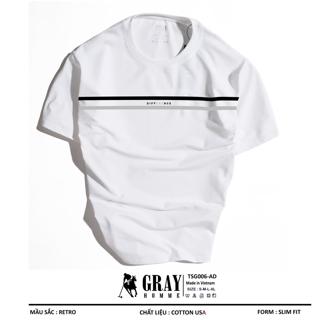 【bán nóng】 Áo thun nam nữ cổ tròn GRAYHOMME vải Cotton xu xịn dáng unisex - TSG007
