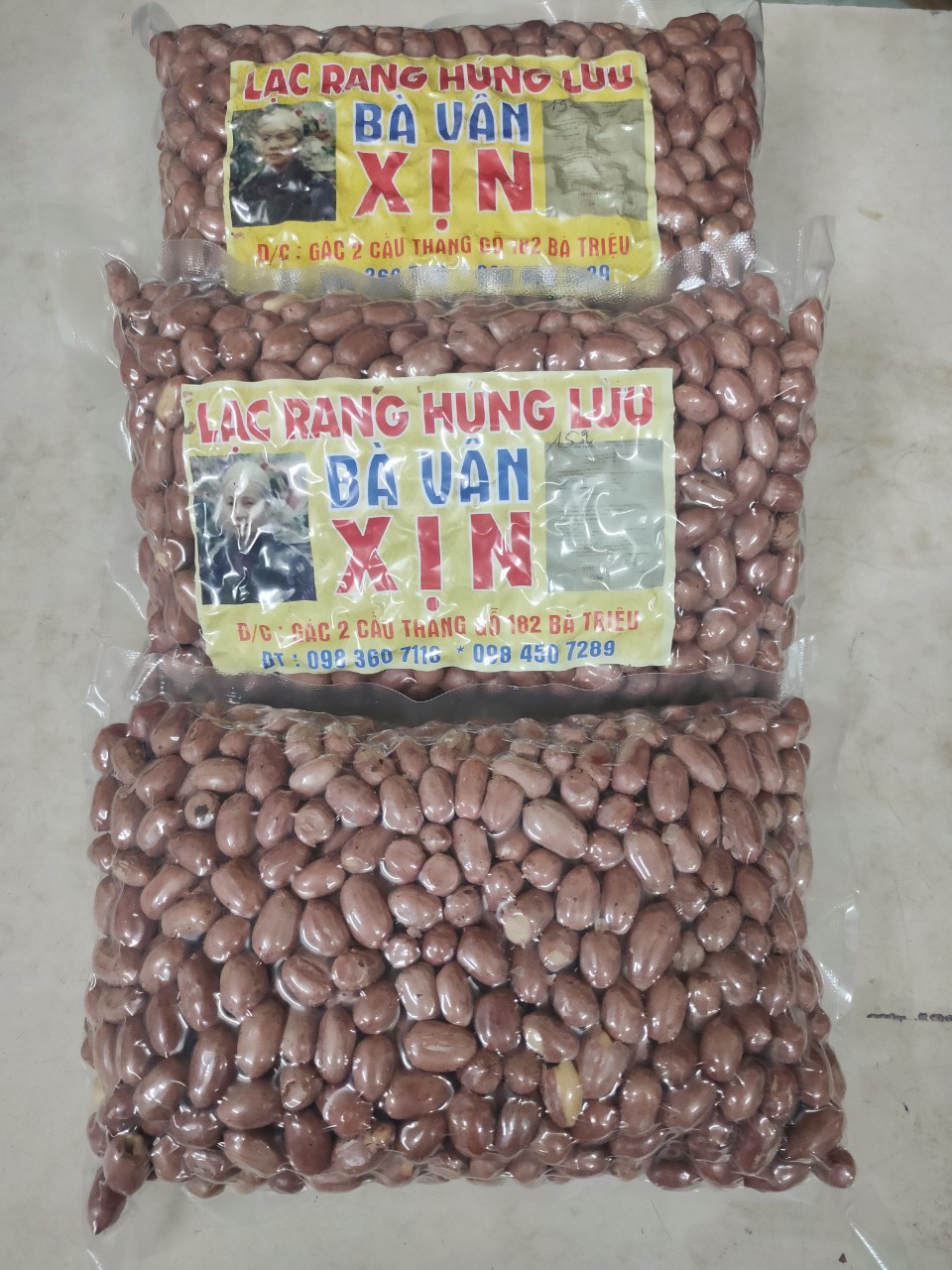 Lạc rang húng lìu bà Vân 500 gam lạc trắng siêu giòn đặc sản Hà Nội