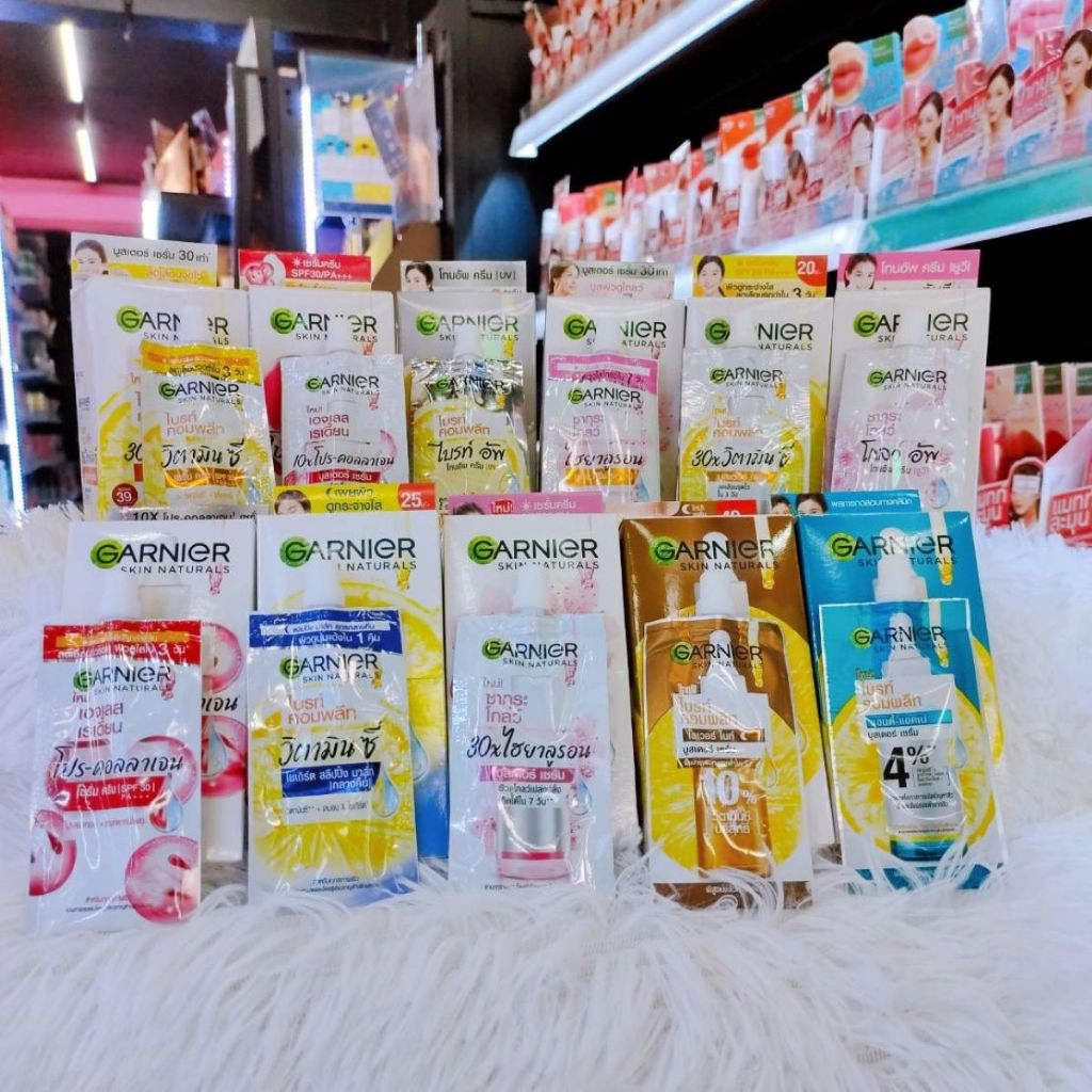1 gói kem dưỡng chăm sóc da mặt Garnier Bright Complete Vitamin C / Sakura / Pro Collagen 7ml