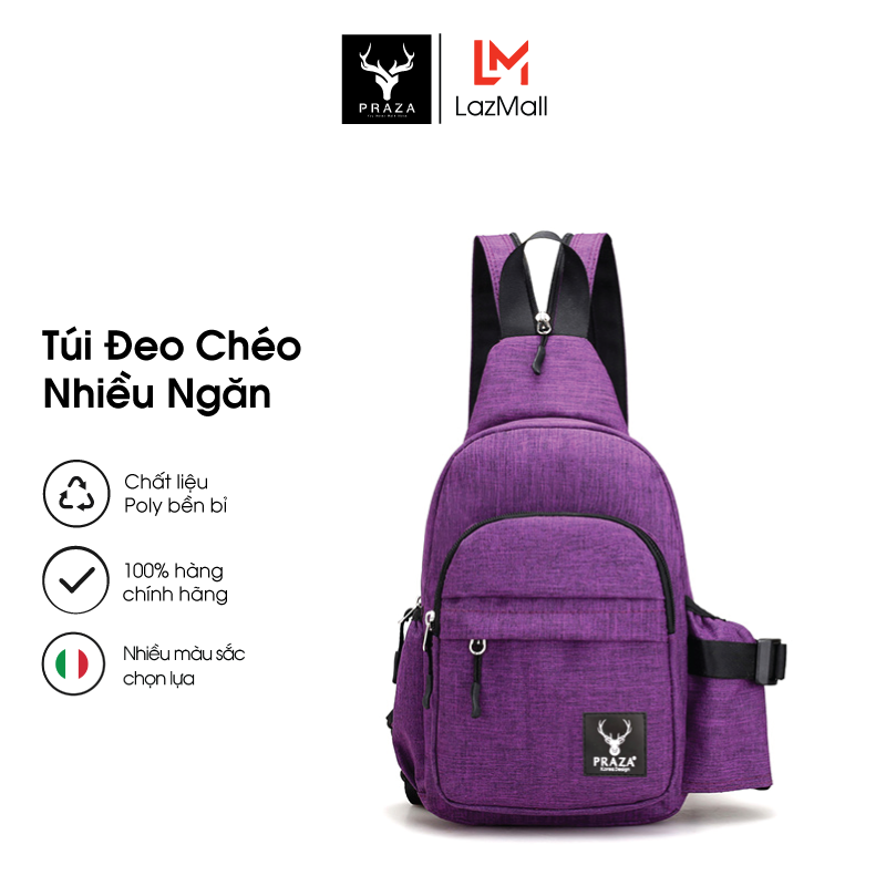 Túi Đeo Chéo Tiện Ích, Túi Đeo Unisex, Túi Đeo Chéo Đeo Lưng 2 Trong 1 Đi Học Đi Làm Đi Chơi PRAZA - DC111 - Hãng Phân Phối Chính Thức