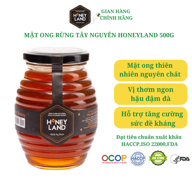Mật ong rừng Tây Nguyên HONEYLAND 500g mật ong nguyên chất