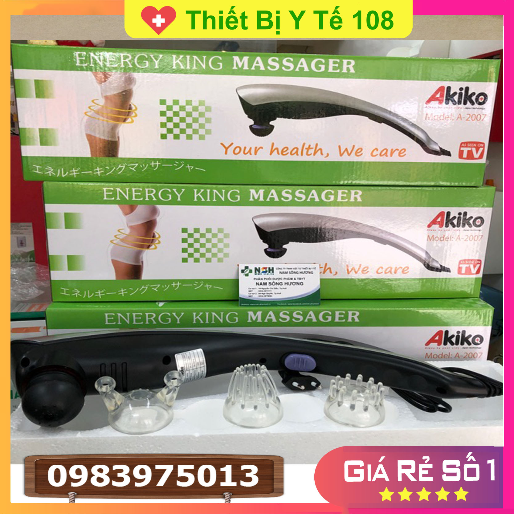 Máy massage cầm tay akiko, model a-2007, công nghệ nhật bản
