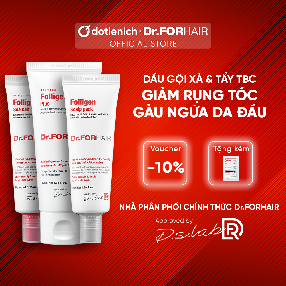 Bộ dầu gội xả Dr.FORHAIR giảm rụng tóc và tẩy tế bào chết làm sạch gàu