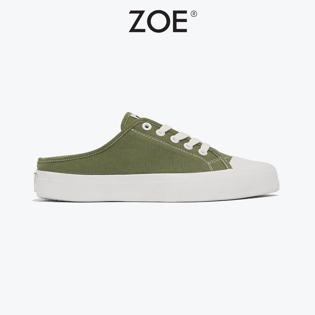 Giày sục zoe đạp gót xanh rêu | zoe official
