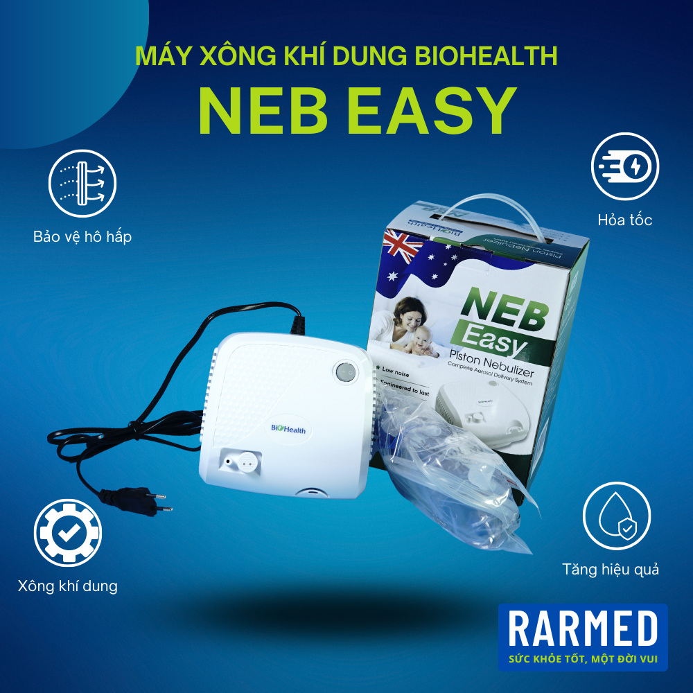 Máy xông khí dung Biohealth - Neb Easy hen, viêm phế quản, mũi họng