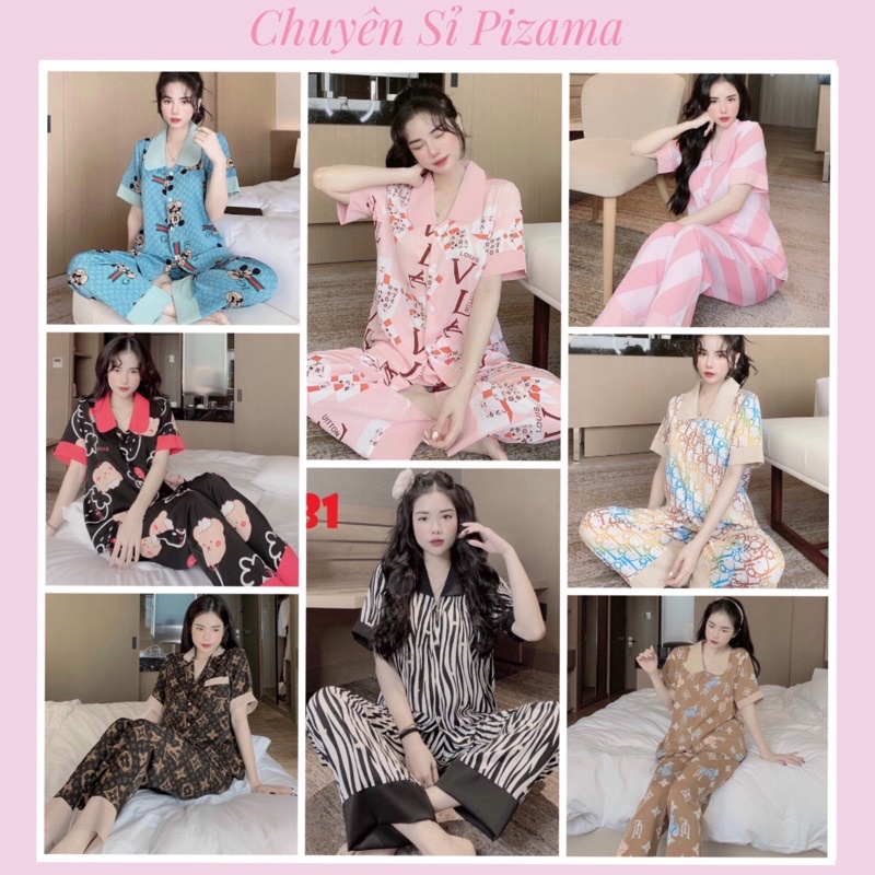 Bộ ngủ - set bộ đồ cổ sen kate tay cộc quần dài