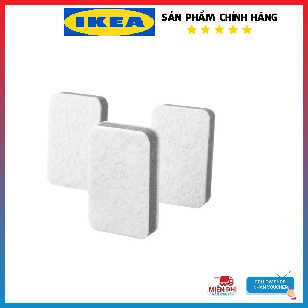 Bộ 3 miếng mút bọt rửa bát đa năng chính hãng Ikea IK22