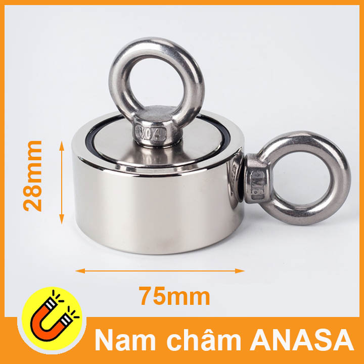 Nam châm cứu hộ D75x28mm ( hút vật dưới độ sâu )