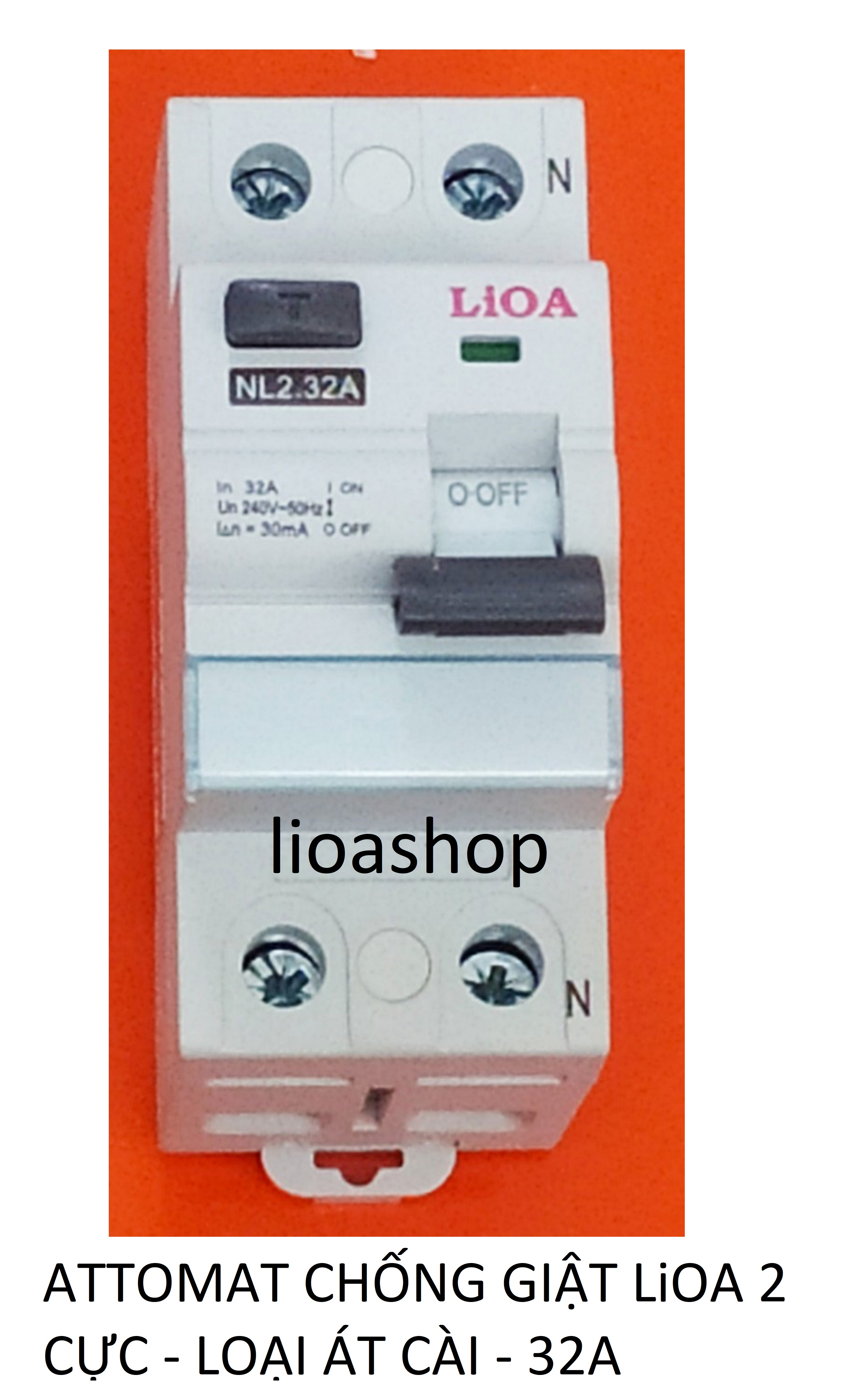 Attomat 2 cực chống rò lioa từ 16a-40a - loại át cài