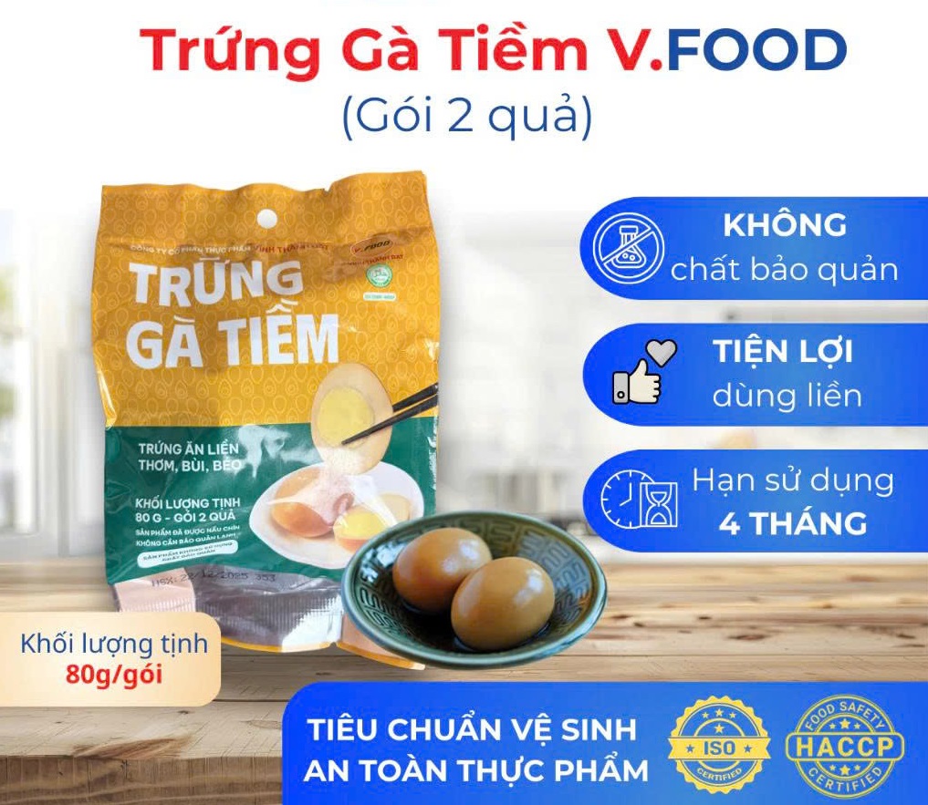 Trứng gà tiềm ăn liền (gói 2 quả)