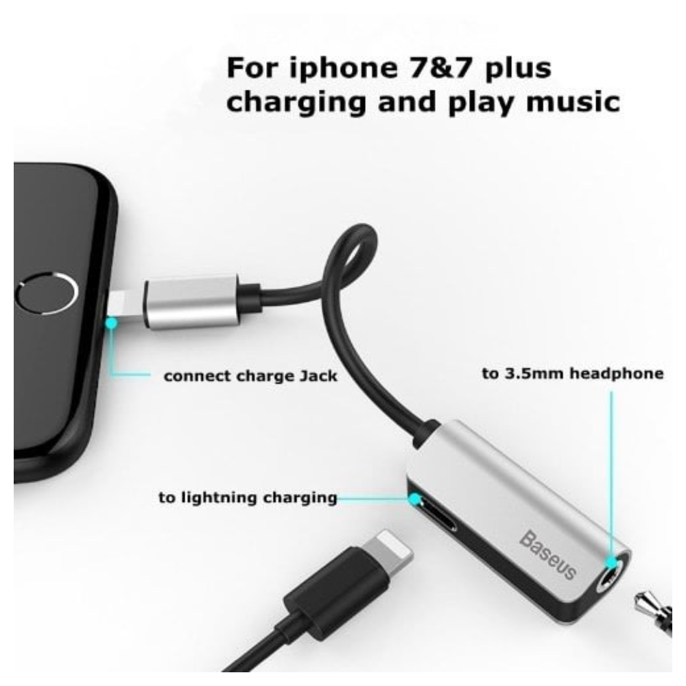 Jack chia cổng Lightning Phone ra 2 cổng Lightning hãng DIVI iKey - vừa sạc vừa nghe nhạc