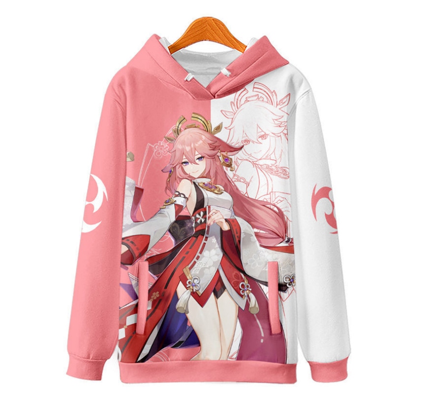 Áo hoodie áo khoác hoodie áo hoodie nữ hoodie Genshin Impact Yae Miko cosplay hoodi sweatshirt Noelle 3D Print unisex Hooded Sweatshrits Oversized Pullover harajuku man hoodi