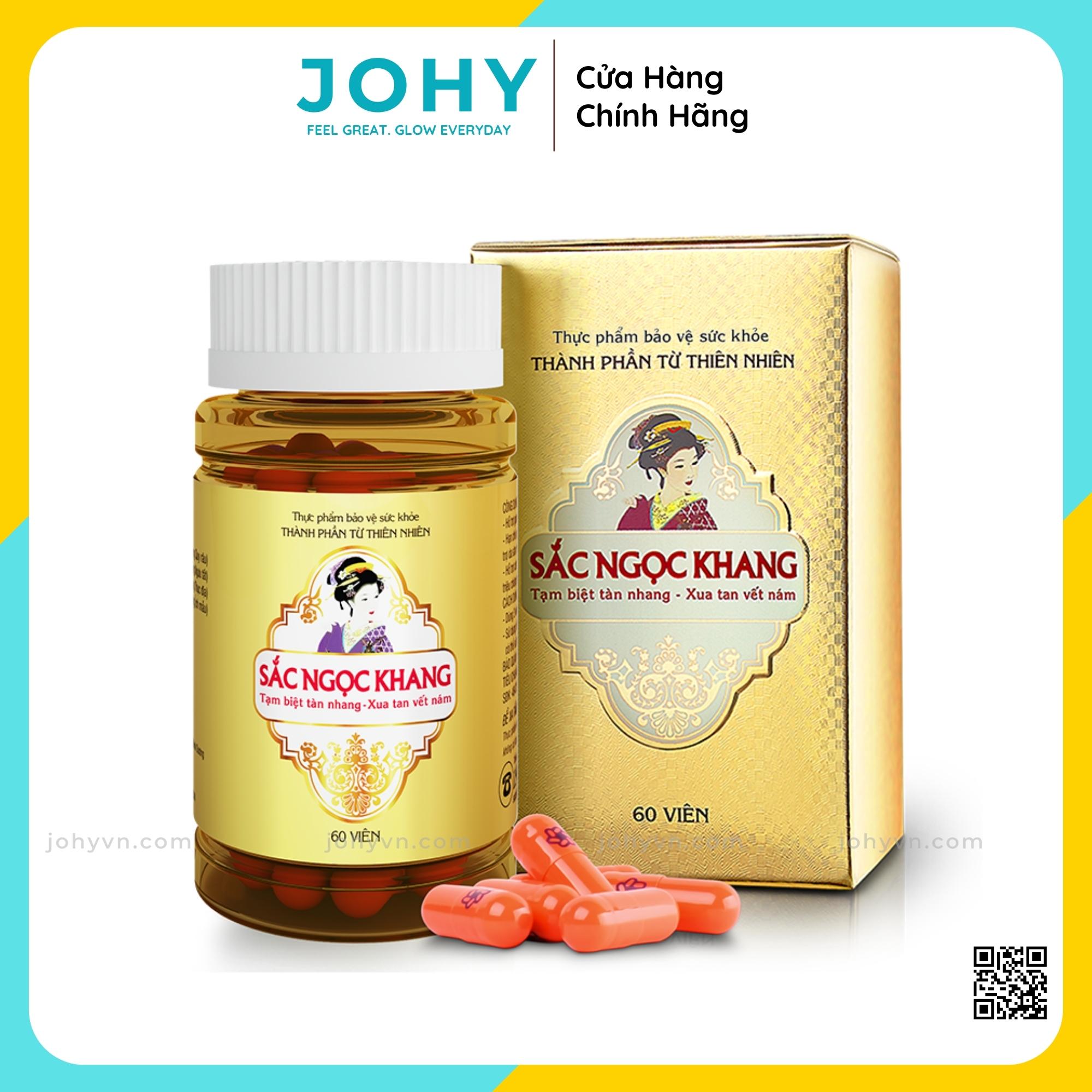 Viên uống Sắc Ngọc Khang Chăm Sóc Tàn Nhang, Nám Da, Sạm Da (Hộp 60 viên) - JOHY