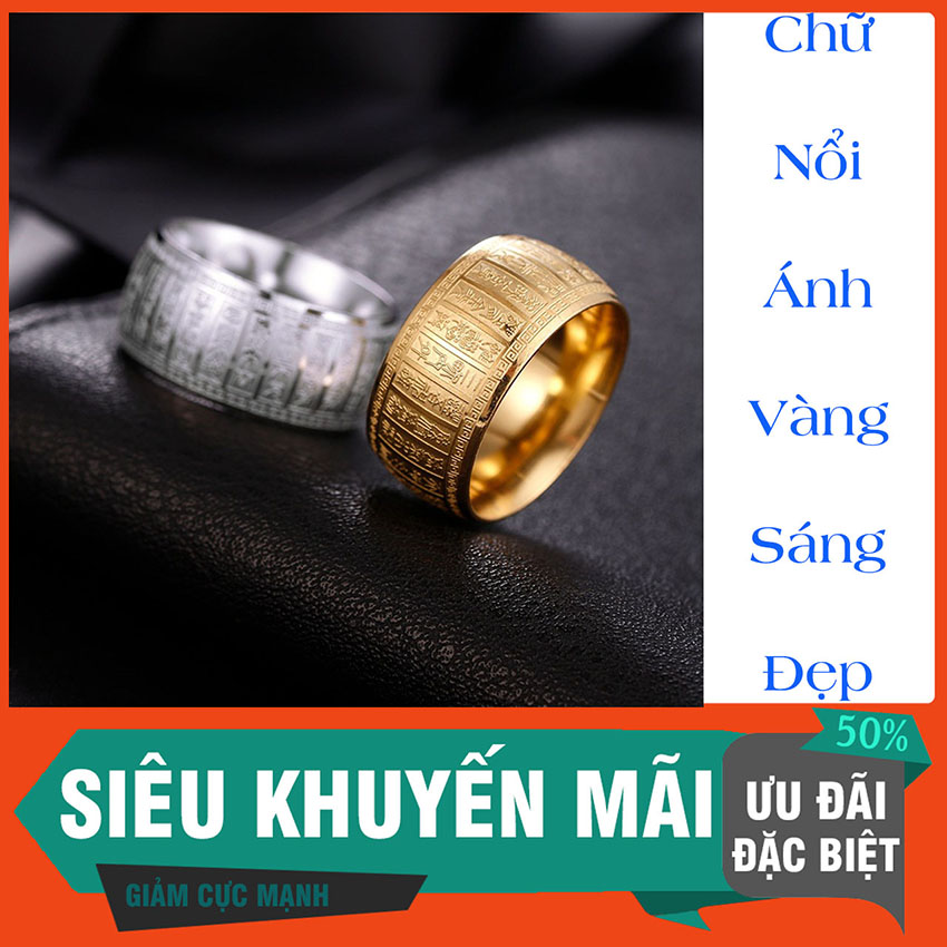 Xả Kho 3 ngày Nhẫn Bát Nhã Tâm Kinh - Nhẫn Titan Bát Nhã Tâm Kinh - Phong Thủy Đế Vượng
