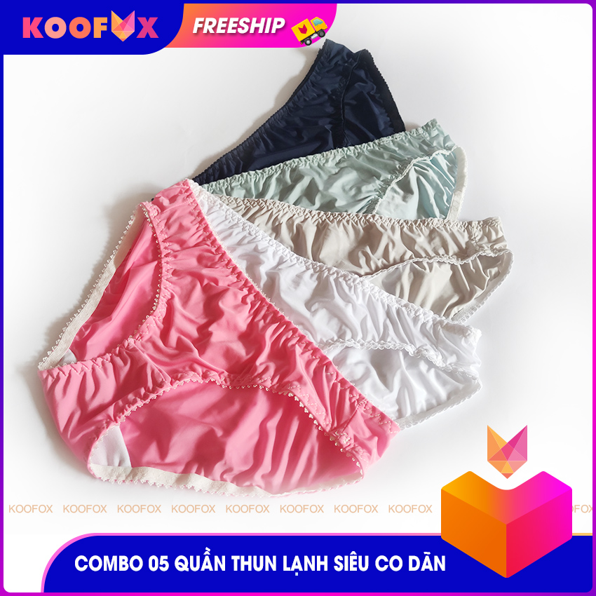 [SIÊU CO DÃN🌸] Combo 05 Quần Lót Nữ Mini Thun Lạnh Co Giãn 4 Chiều Cao Cấp - Chất Vải Trơn Láng, Thoải Mái - KOOFOX