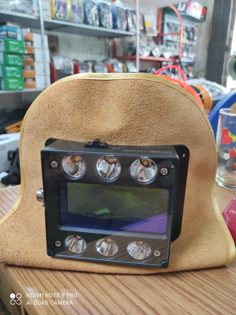 Kính hàn tig lạnh-Mặt nạ da bò-máy hàn tig