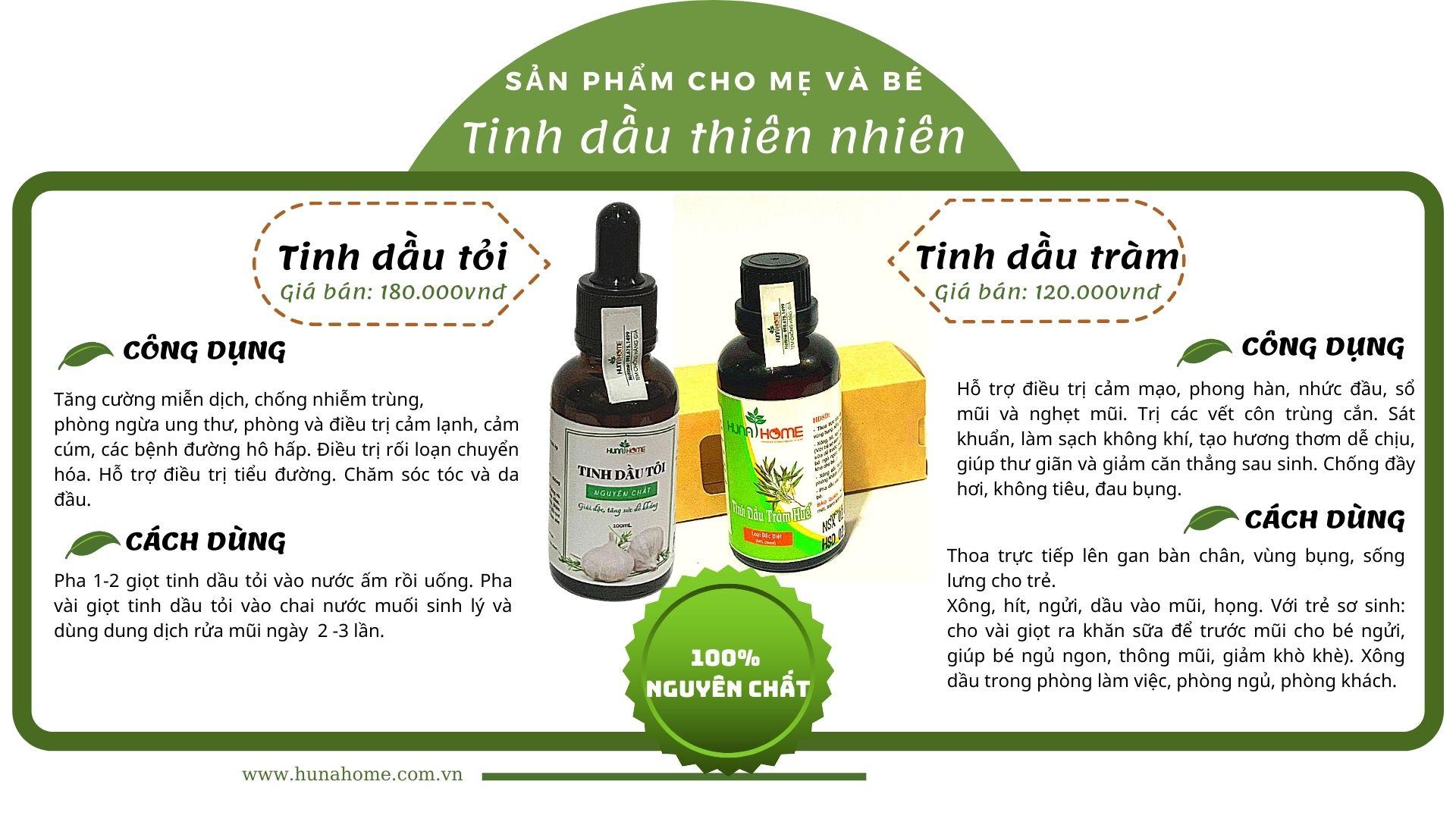 Sản phẩm cho mẹ và bé : Tinh dầu tràm, tinh dầu tỏi