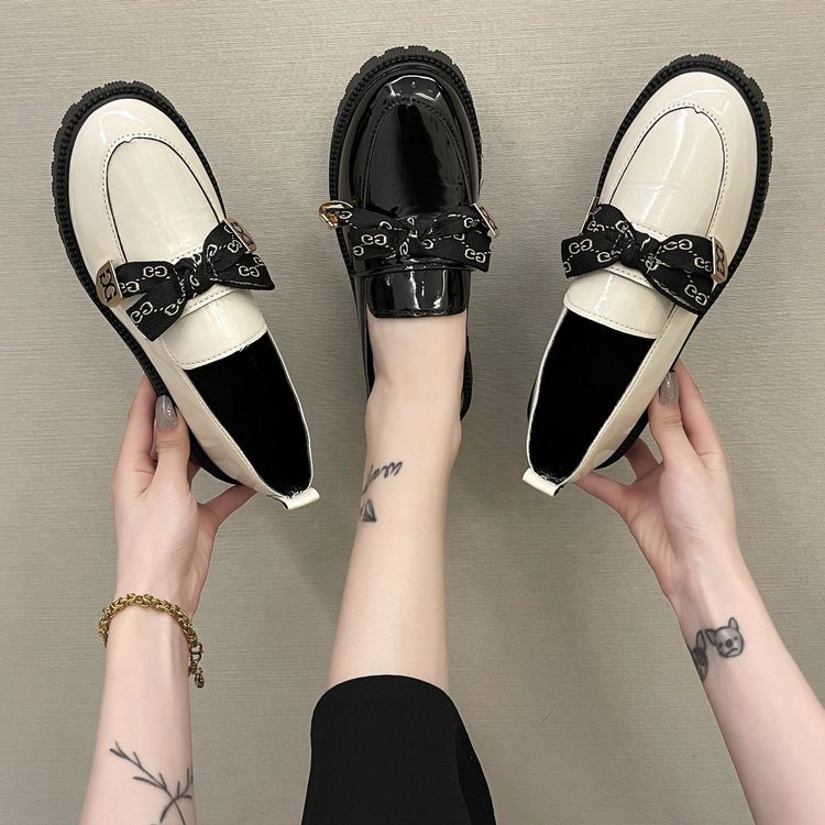 Giày Búp Bê Mũi Tròn - Giày Đốc Nữ Da Bóng Gắn Nơ Phong Cách Hàn Quốc xinh xắn dành cho nữ -Giày Umi