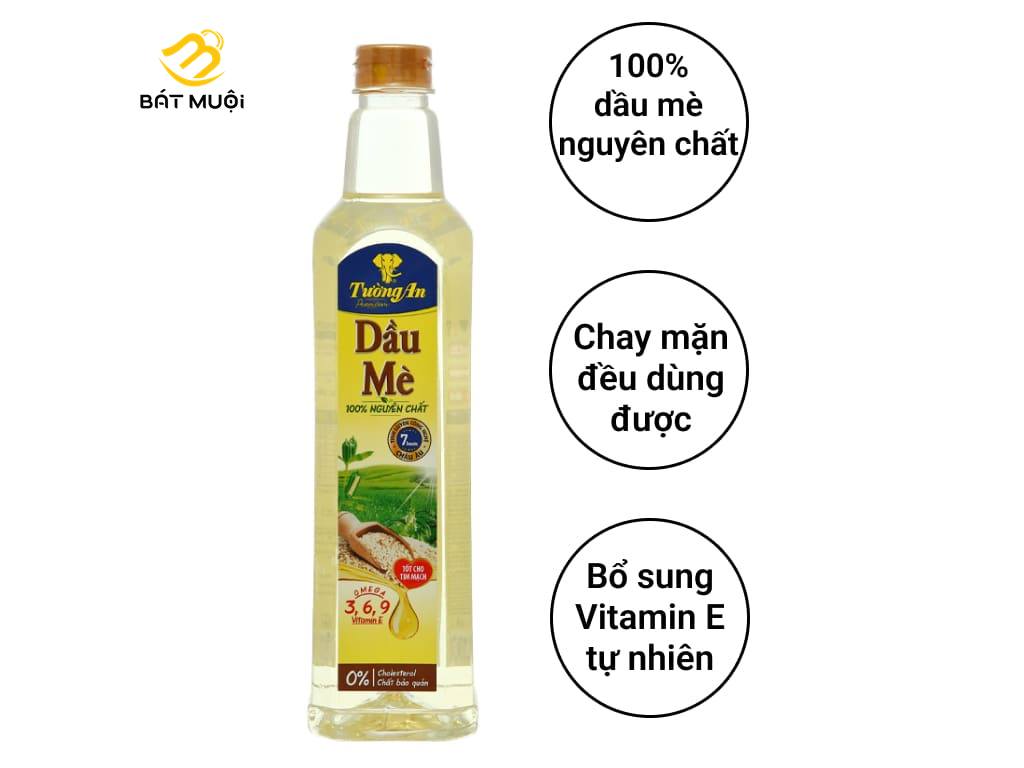 Dầu mè 100% nguyên chất tường an chai 1 lít - tạp hóa bát muội
