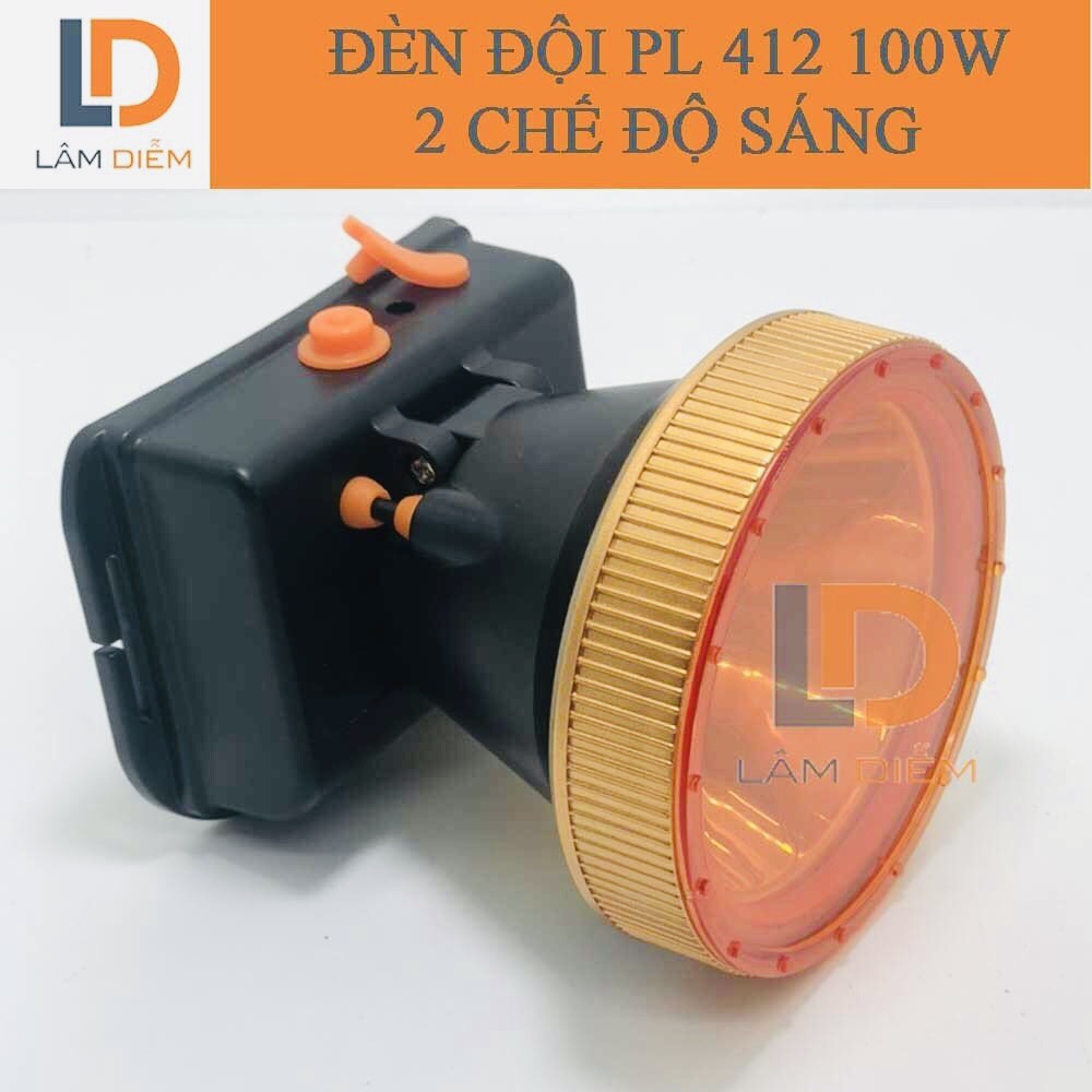 Đèn pin đội đầu siêu sáng pin sạc kín nước 2 chế độ sáng công suất 100w pl 412
