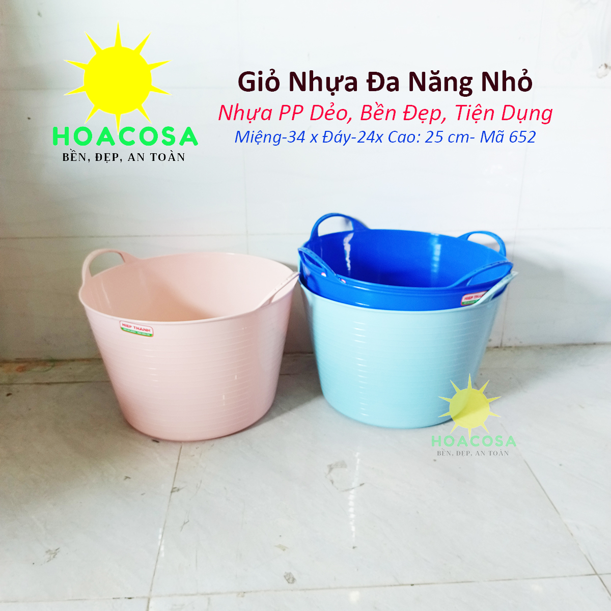 Giỏ Nhựa Đựng Đồ Cỡ Nhỏ Hiệp Thành, Dẻo Dai, Bền Bỉ, Tiện Dụng- Đồ Gia Dụng Hoacosa