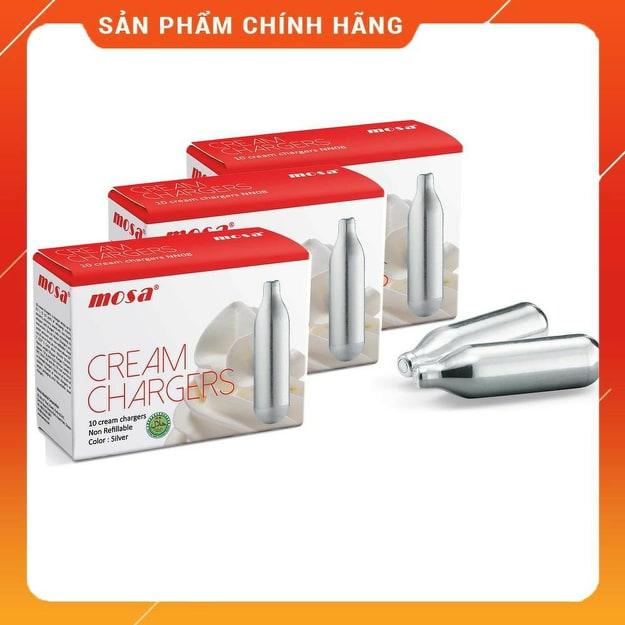 Hộp Gas N2O Mosa hộp 10 viên dùng cho bình xịt kem tươi các loại