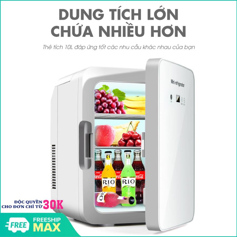 (BẢO HÀNH 3 THÁNG) Tủ lạnh mini, tủ lạnh 10L - hiển thị nhiệt độ, tủ lạnh - tủ lạnh mini dùng trên xe hơi và  trong nhà - Hỗ trợ đổi trả 7 ngày