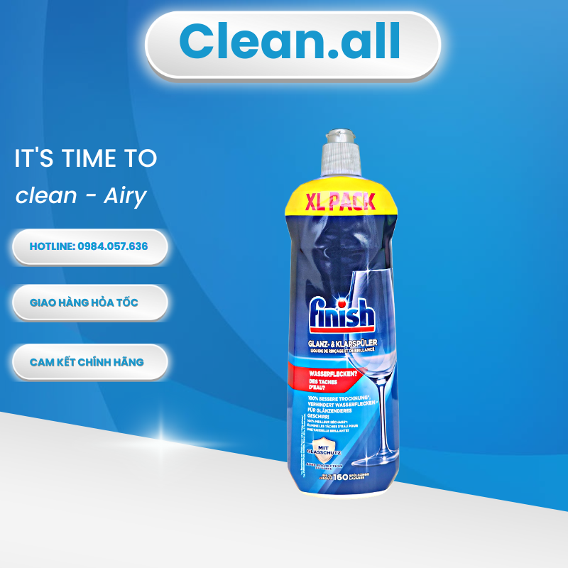Nước làm bóng bát đĩa chén FINISH 750ml nhập khẩu chính hãng.
