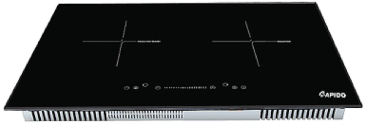 Bếp từ đôi rapido ri4000vs - mặt kính vắt cạnh sang trọng hiện đại công suất 4300w - nảo hành 02 năm toàn quốc