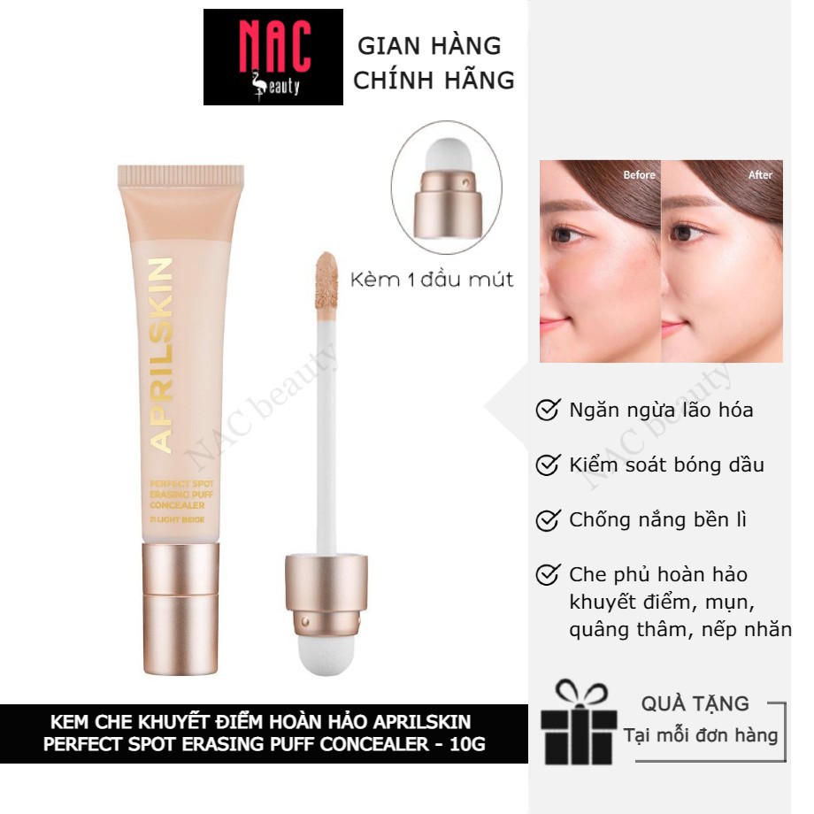 Kem che khuyết điểm hoàn hảo Aprilskin Perfect Spot Erasing Puff Concealer 10g