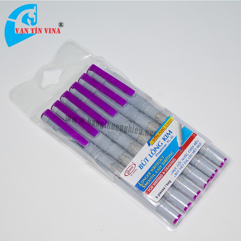 [HCM]Bút lông kim FL-01 Queen (màu tím) 1 vi 6 cay