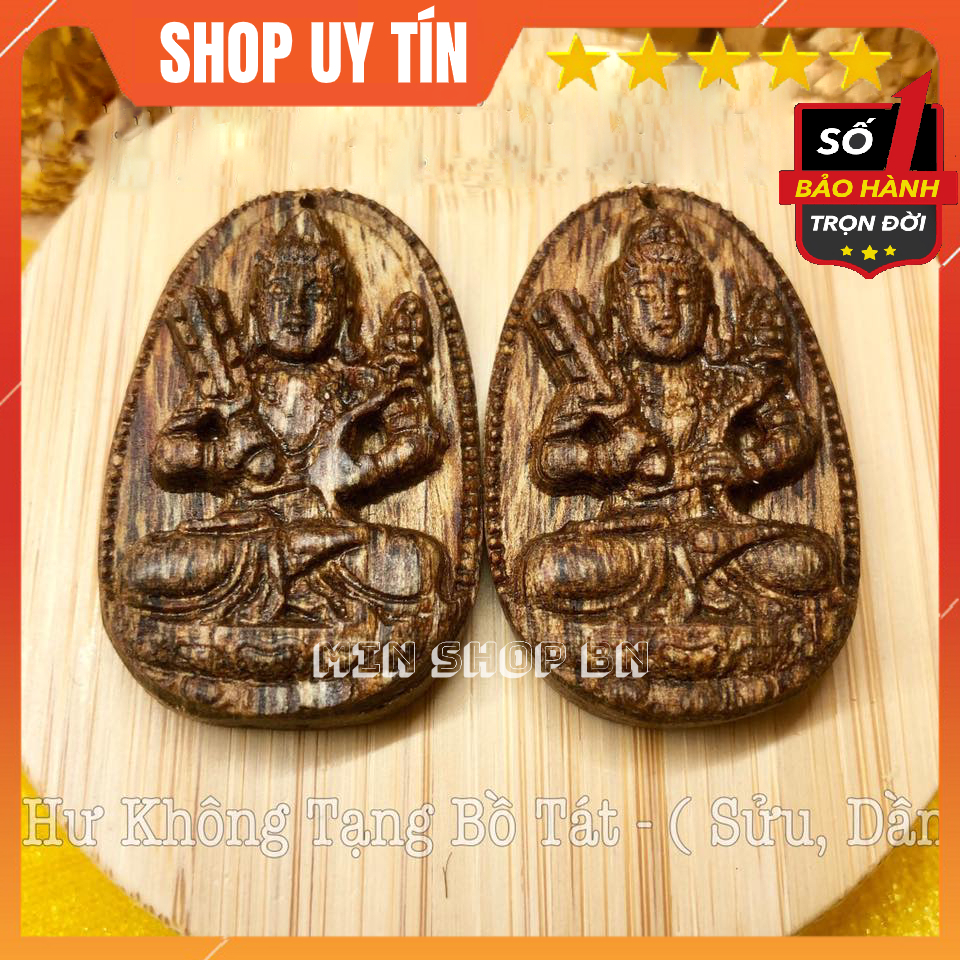 Mặt Dây Chuyền Trầm Hương Sánh Chìm Phật Bản Mệnh Hư Không Tạng Bồ Tát - Phù trợ tuổi SỬU, DẦN , . Thơm Vĩnh Viễn