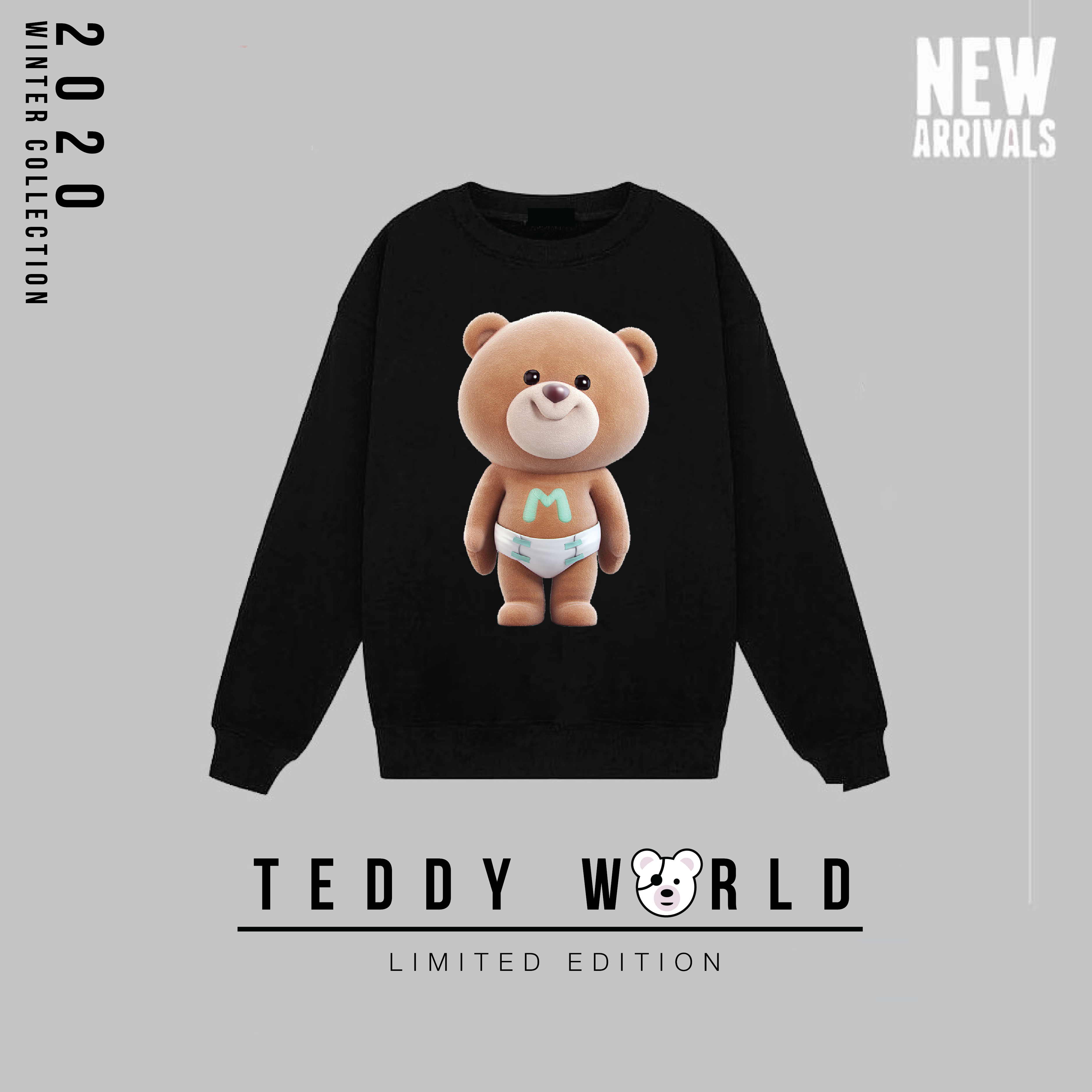 BST Áo Sweater Gấu Teddy - Áo Sweater Gấu Cao Cấp vải nỉ cotton siêu đẹp
